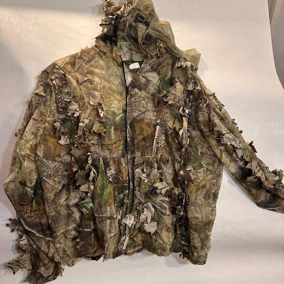 RealTree Ghillie 2x-3x Hunting Camouflage Leafy Suit Jacket Pants Set Polyester - Picture 7 of 11